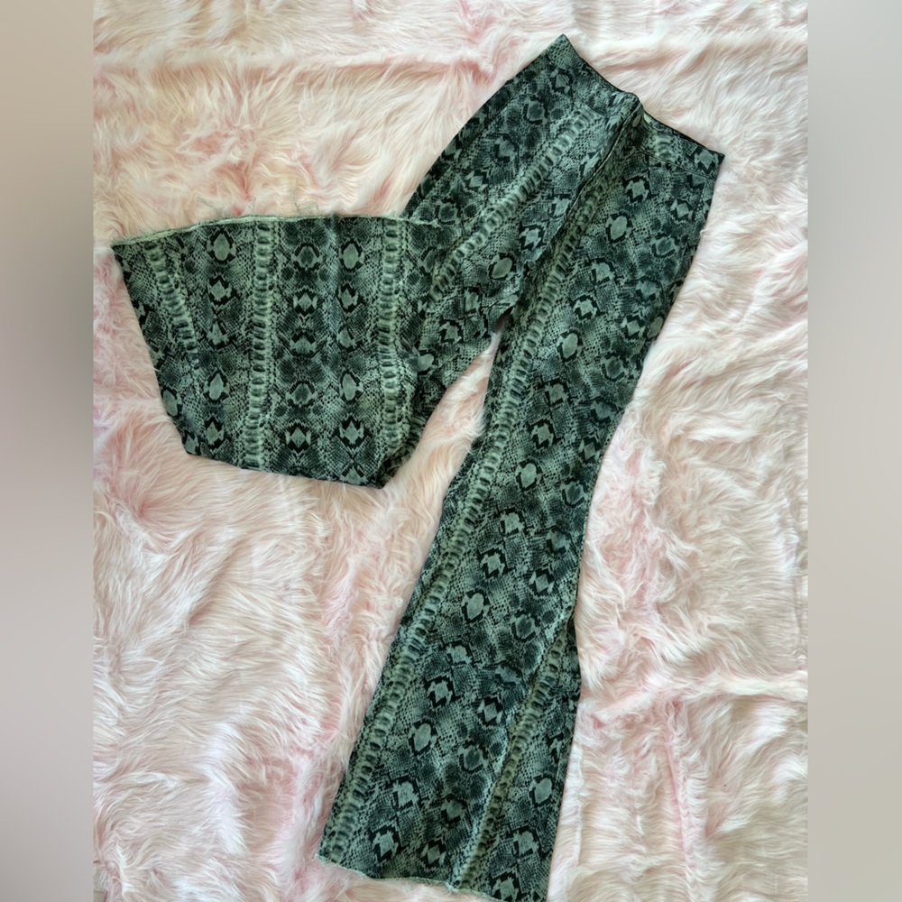 Free People Snakeskin Flares